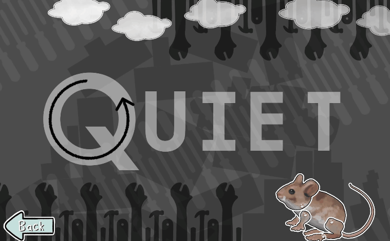 Tracing the word "QUIET"